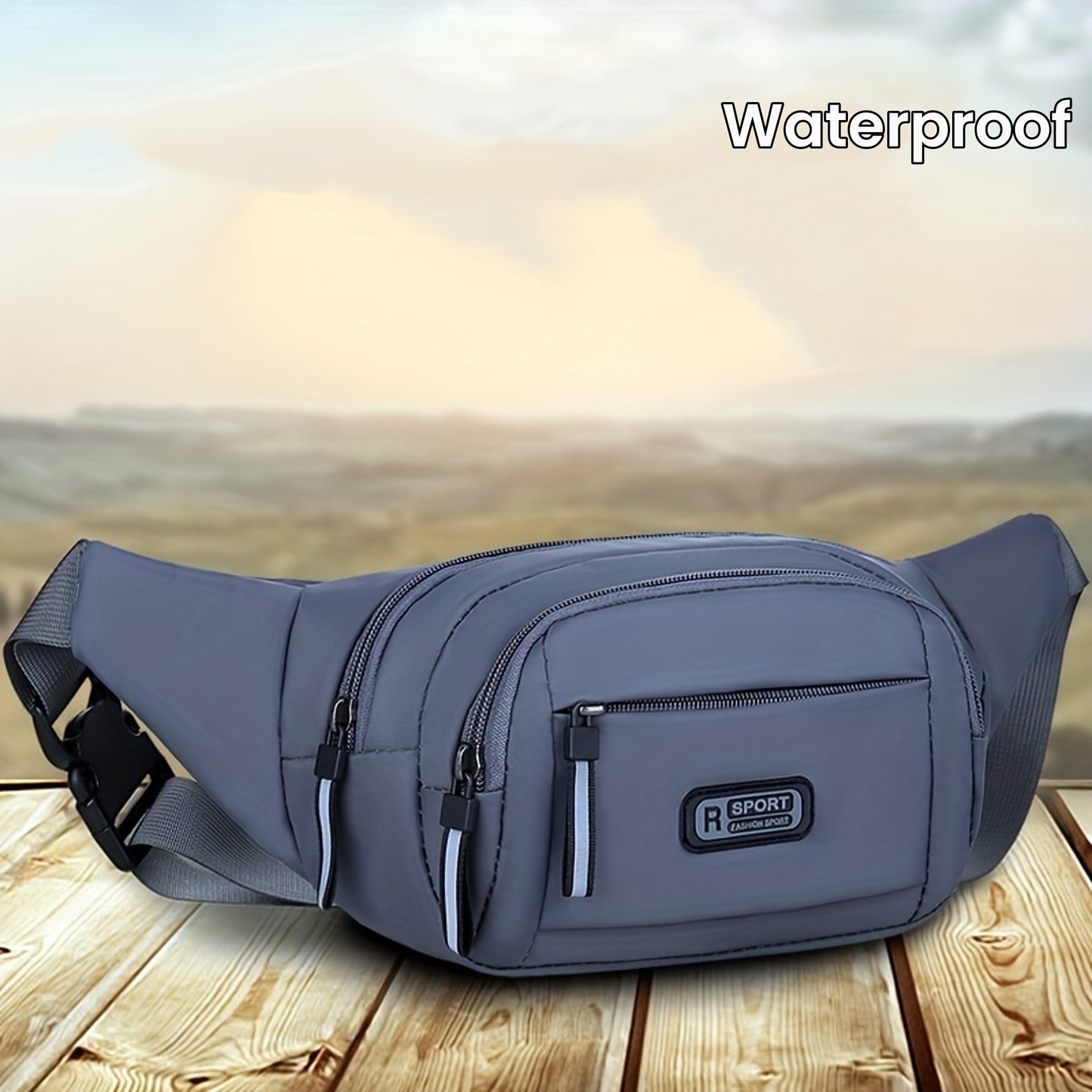 Large Capacity Men'S Waist Bag, Durable, and Stylish with Multiple Zip Compartments for Business, Travel, and Sports. Green, Adjustable Shoulder Strap, Zipper Closure, Lightweight Design, Business Waist Bag|Vibrant Zipper Design|Adjustable Strap Bag
