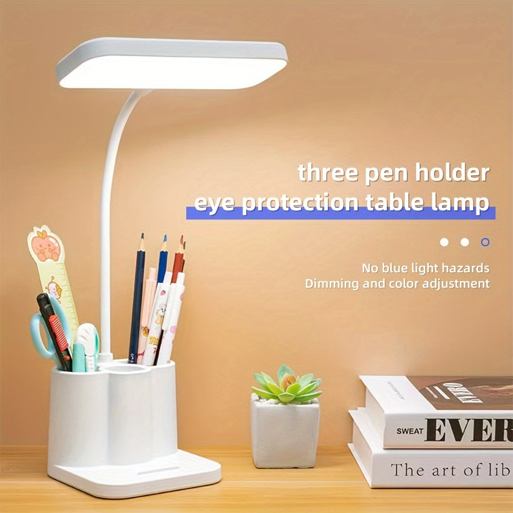 1pc JDY Rechargeable LED Stand Light with Polished Finish, Adjustable Lighting Desk Lamp, USB Charging, 5V, with Tabletop Mount, for Reading, Music Stand, Bedroom, Household Use