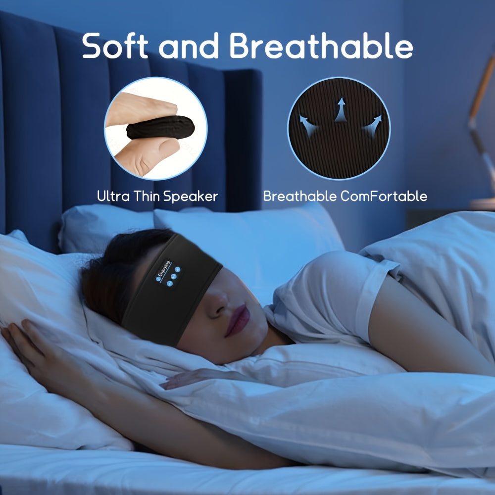 Wireless Sleep Headphones, Ultra-Thin Wireless 5.3 Headband with Noise Cancelling, 10H Playtime for Side Sleepers & Travel, Includes White Noise Modes, Wireless Headband Headphones for Side Sleepers.