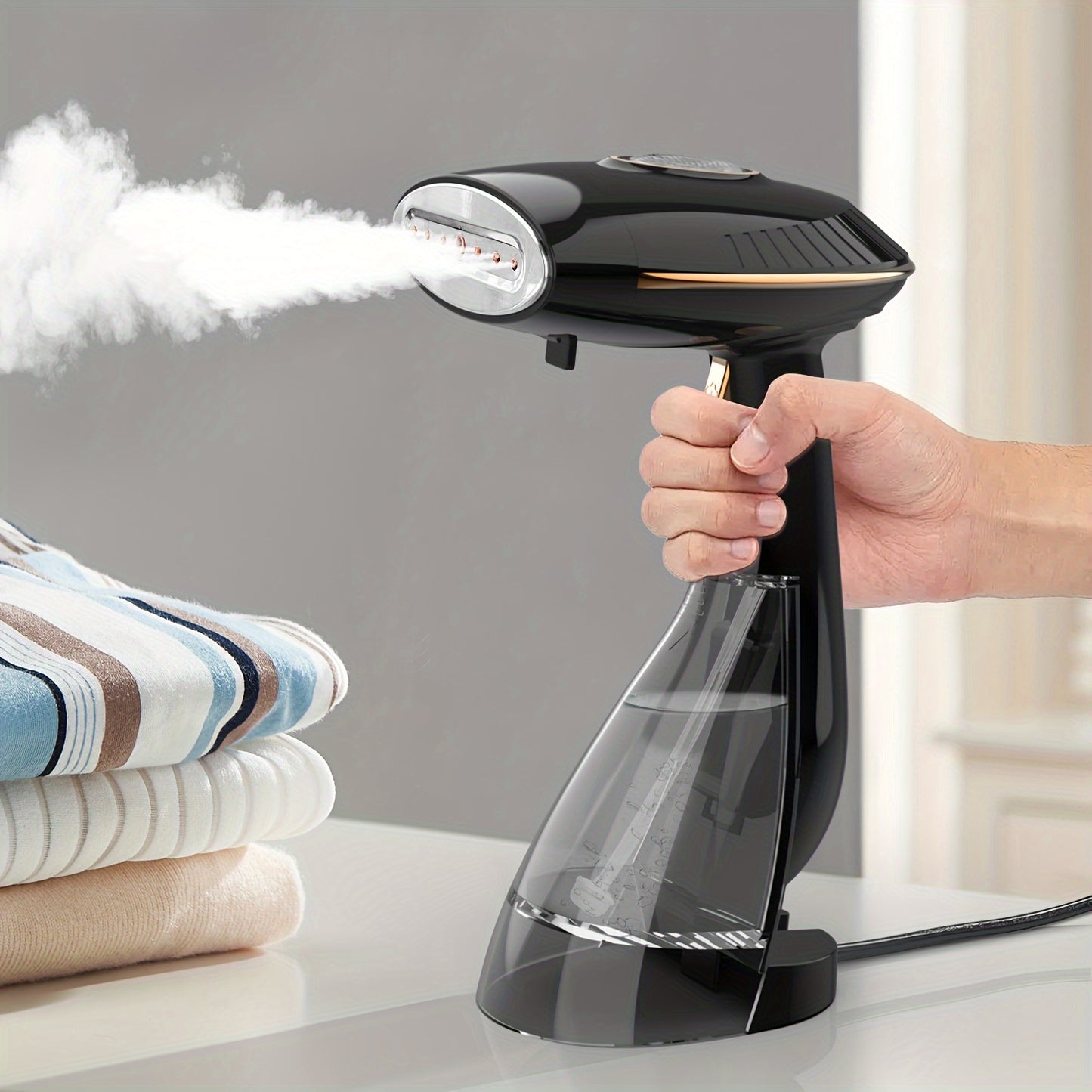 PANCERKA 1pc Portable Handheld Garment Steamer, 1500W, Large Water Tank, 30s Fast Heat-Up, Auto Shut-Off, Continuous Steam, Metal & Plastic, Ironing Machine for Home & Travel, UK Plug, 220V-240V