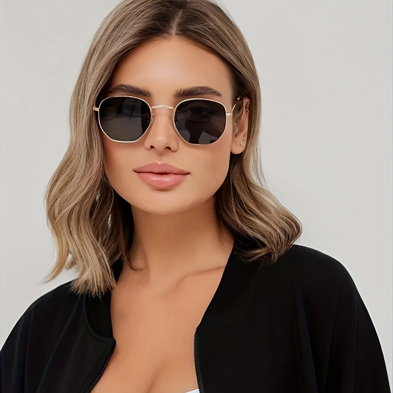 Unisex Retro Square Fashion Glasses | Metal Frame | AC Lenses | Versatile Street Style &-Ready | Fashionable Accessory for Men and Women, Glasses Accessories