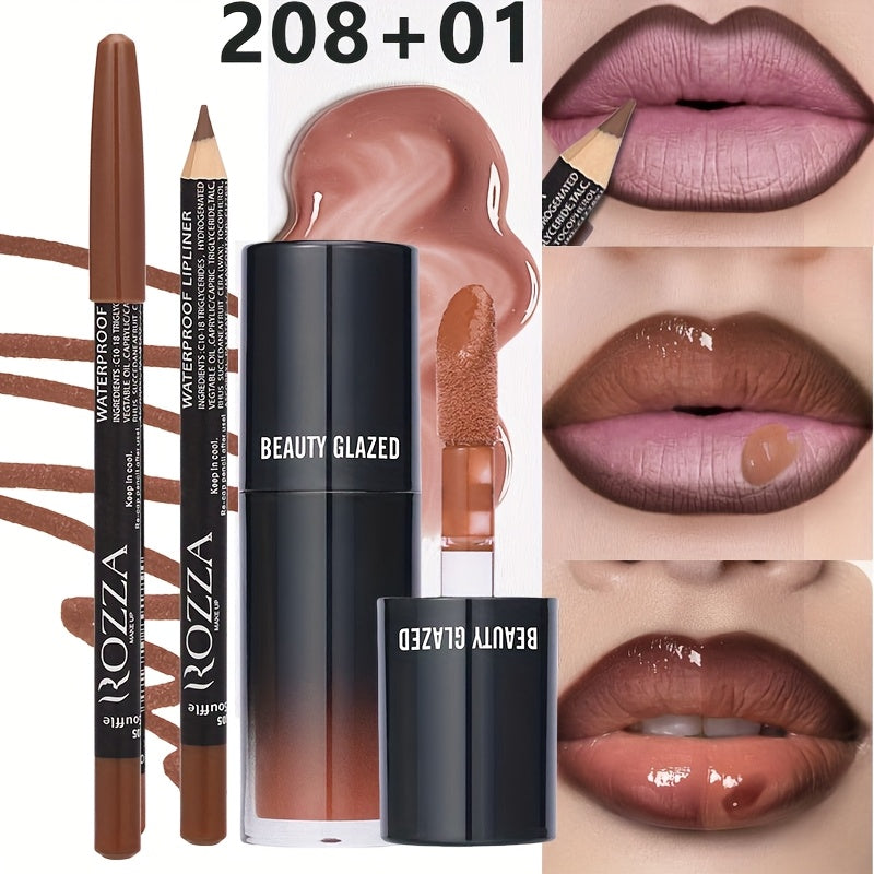 y Smooth Lip Liner & Nourishing Lip Oil Set - Create Versatile Stunning Looks with Long-Lasting Hydration - Ideal for Effortless Glam!
