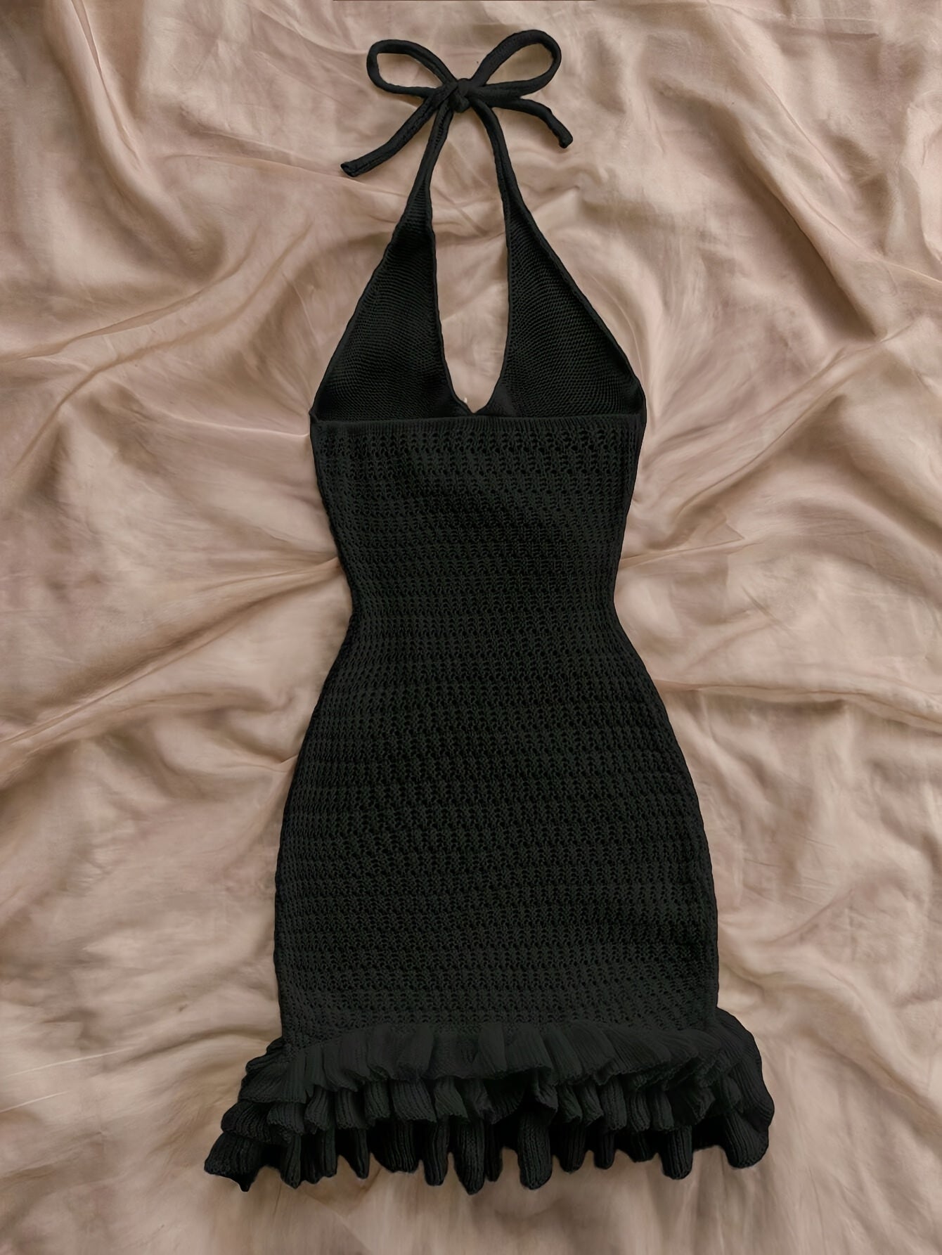 Fashionable Sweater Cover-Up for The Holiday Season, Featuring a Spring/Summer Design with a Lace Hem And Lotus Edge, Perfect As a Beach Dress And Sun Protection Top for Women.