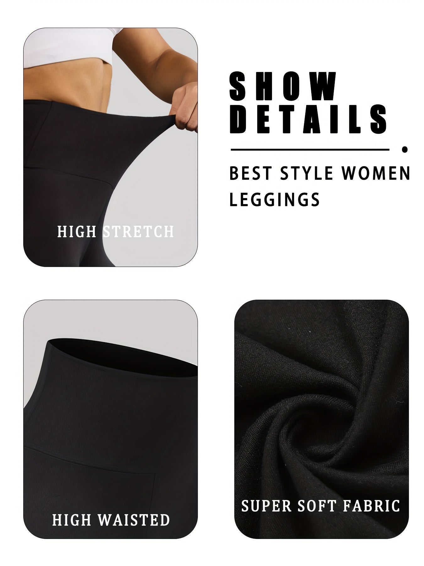 5 Pack Super Soft Leggings for Women, High Waisted Tummy Control No See Through Workout Yoga Running Pants Leggings