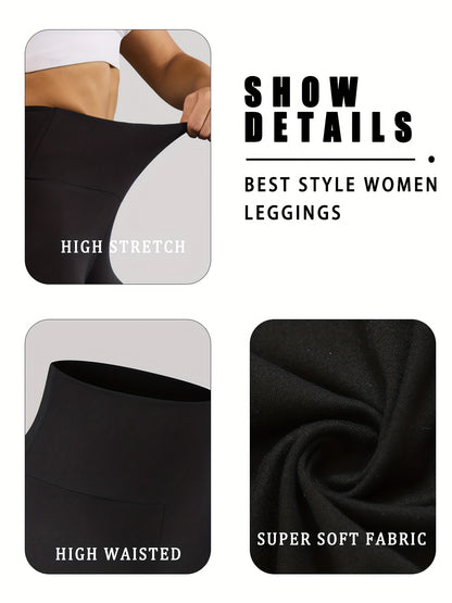 5 Pack Super Soft Leggings for Women, High Waisted Tummy Control No See Through Workout Yoga Running Pants Leggings