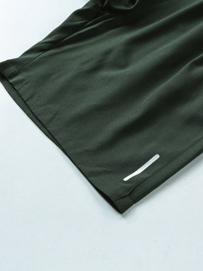5pcs Men's Athletic Drawstring Shorts - Breathable, Stretchy Polyester & Spandex Blend for Running, Fitness & Casual Wear - Solid Color with Pockets