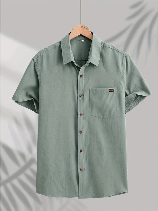 Men's Casual Button-down Short Sleeve Shirt