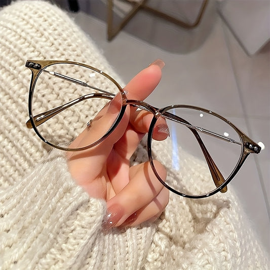 Y2K Round Frame Plastic Fashion Glasses - Clear Lenses, Decorative Design, Full Rim, PC Material, Ideal for Street Style & Parties, Stylish Accessory|Decorative Glasses|Fashionable Eyewear