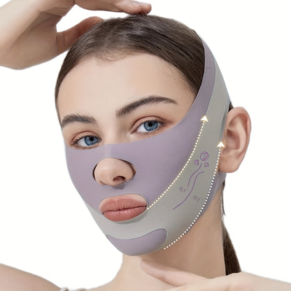 Dual-Pull Face Lift Mask, Reusable V-Shaped Face Lifting Strap with LED Lights, Unscented, Beauty and Wellness|LED Light Mask|Adjustable Headband, Face Mask
