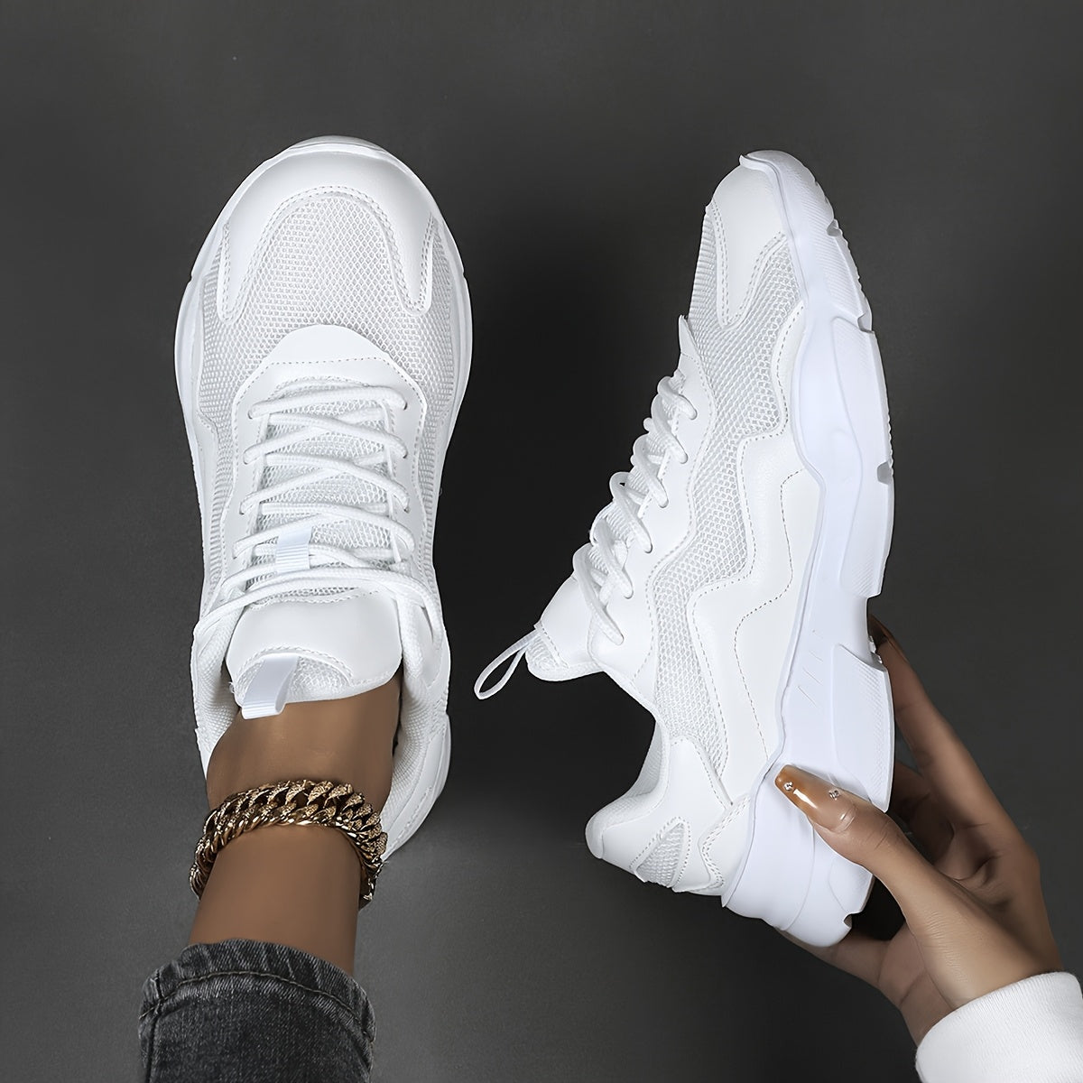 Breathable Fabric Running Sneakers for Men and Women - Comfortable Lace-Up Casual Shoes with EVA Sole, Ideal for Training, Outdoor Camping, and Everyday Wear, Training Sneakers|Minimalist Design|Breathable Fabric Sneakers