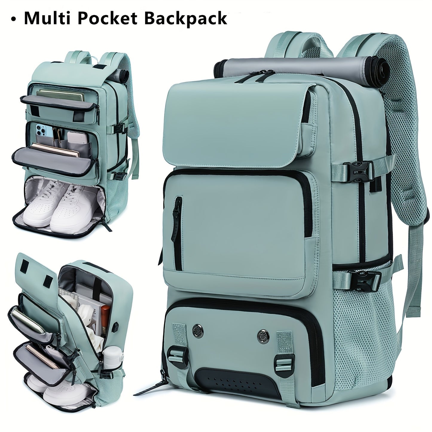 Versatile Large-Capacity Backpack for Men & Women - Durable Hiking & Camping Bag with Shoe Compartment, USB Charging Port, and Multiple Pockets - Ideal for Business and Personal Gifts, Camping Backpack