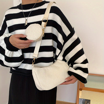 Autumn and Winter Literary Simple Casual Women's Corduroy Single Shoulder Crossbody Bag