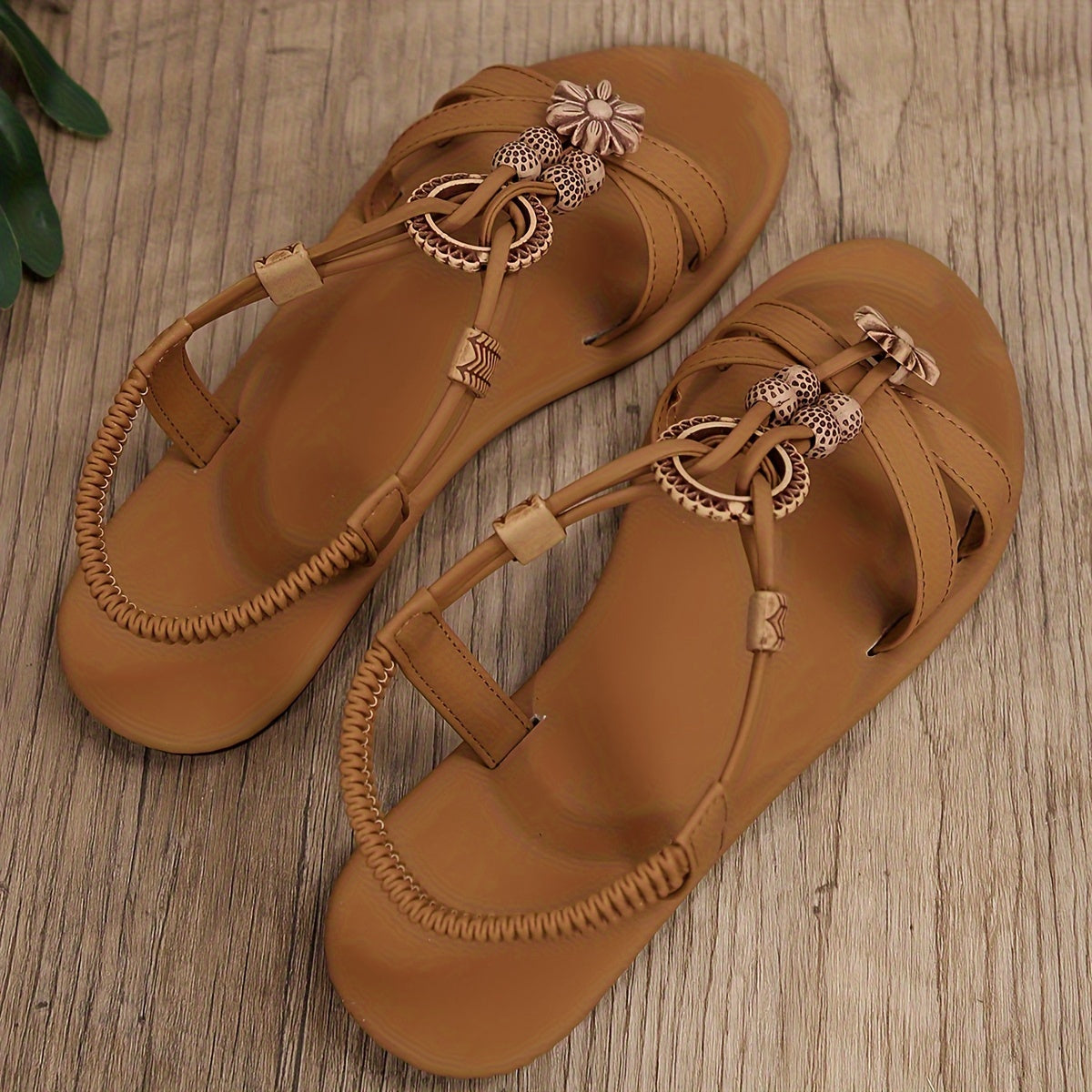 Women's Flat Sandals, Breathable Summer Sandals With Beaded Holiday Shoes, Summer Beach Shoes
