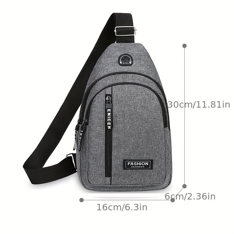 1pc Men's Crossbody Bag, Hiking Multipurpose Chest Bag, Lightweight Sling Bag